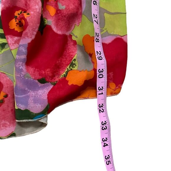 Lane Bryant~Floral print~Asymmetrical Skirt~fully lined~smocking detail~sz 18/20 - Picture 6 of 10